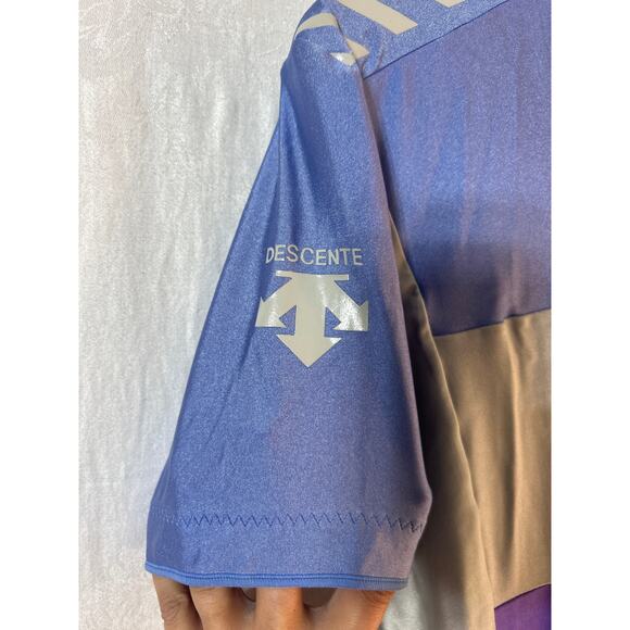 Descante Cycling Jersey Japan Blue Gray Purple Back Pockets - Picture 4 of 9